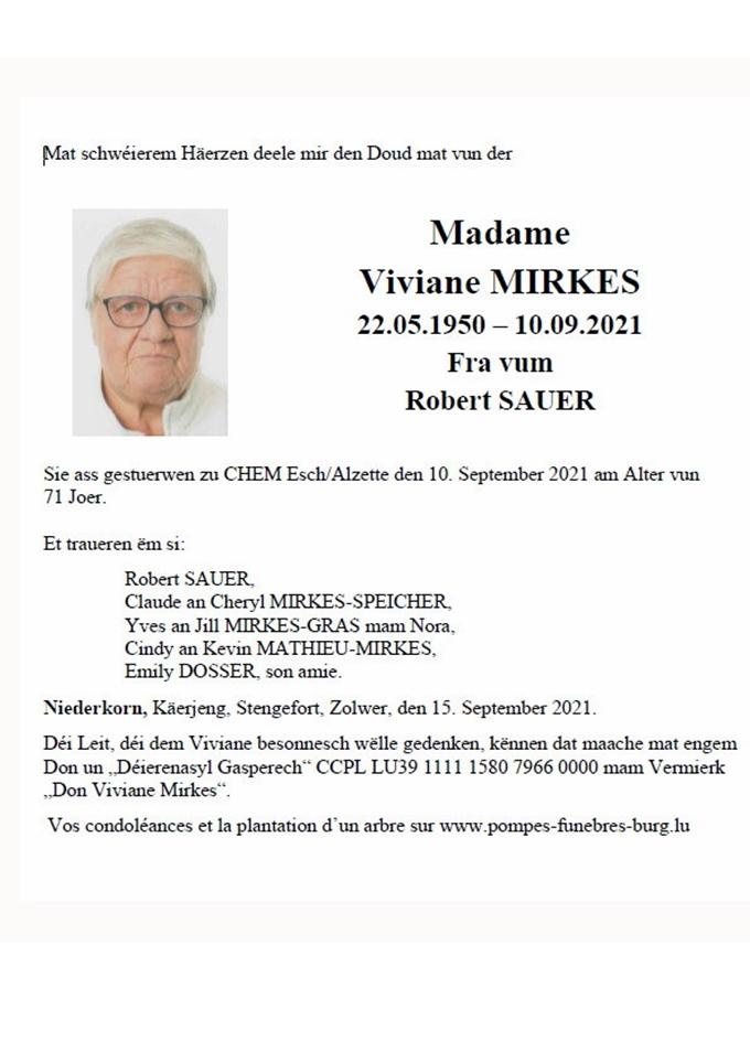 Madame Viviane MIRKES 